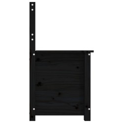    Panca Nera 80x41x77 cm in Legno Massello di Pino