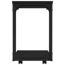 Tavolino con Ruote Nero 50x35x55,5 cm in Legno Ingegnerizzato