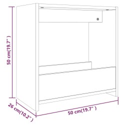    Tavolino Rovere Fumo 50x26x50 cm in Legno Ingegnerizzato