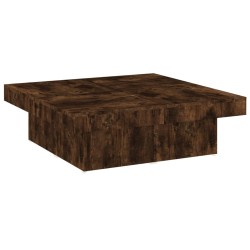    Tavolino da Salotto Rovere Fumo 90x90x28 cm Legno ingegnerizzato