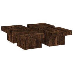    Tavolino da Salotto Rovere Fumo 90x90x28 cm Legno ingegnerizzato