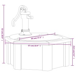    Fontana d'Acqua con Pompa 57x57x53 cm Legno Massello di Abete