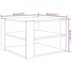 Tavolino da Salotto Grigio Sonoma 60x60x40 cm Legno ingegnerizzato