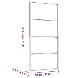    Porta Interna Nera 93x201,5cm Vetro Temperato Alluminio Sottile