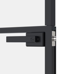    Porta Interna Nera 102x201,5 Vetro Temperato Alluminio Sottile