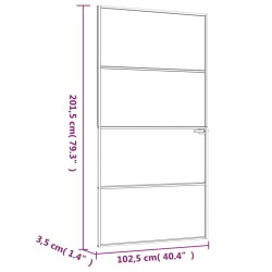    Porta Interna Bianca 102x201,5cm Vetro Temperato Alluminio Slim