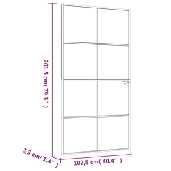    Porta Interna Bianca 102x201,5cm Vetro Temperato Alluminio Slim