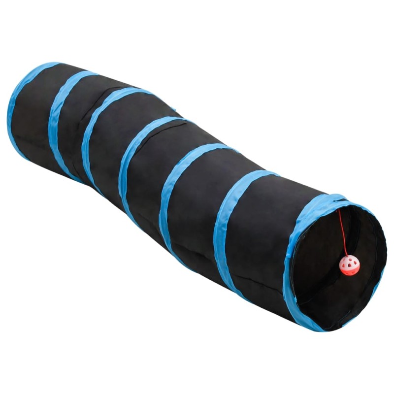    Tunnel per Gatti a S Nero e Blu 122 cm Poliestere