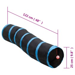    Tunnel per Gatti a S Nero e Blu 122 cm Poliestere