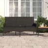    Panca da Giardino a 3 Posti con Cuscini in Polyrattan Nero