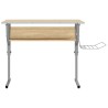    Scrivania Sonoma e Grigio 110x53x(58-87) cm Multistrato Acciaio