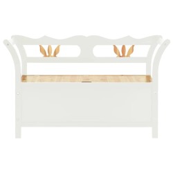    Panca Bianca 107x45x75,5 cm Legno Massello di Abete