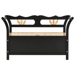    Panca Nera 107x45x75,5 cm Legno Massello di Abete