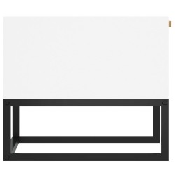 Tavolino da Salotto Bianco 80x40x35cm Legno ingegnerizzato e Ferro