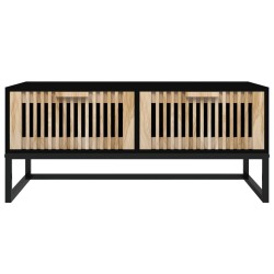    Tavolino da Salotto Nero 80x40x35 cm Legno ingegnerizzato e Ferro