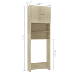 vidaXL Mobile Lavatrice Rovere Sonoma 64x25,5x190 cm Legno ingegnerizzato