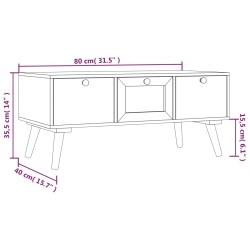    Tavolino da Salotto con Cassetti 80x40x35,5cm Legno ingegnerizzato