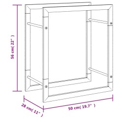 vidaXL Portalegna 50x28x56 cm in Acciaio Inossidabile