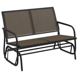    Panca Glider Giardino Marrone 120,5x76x86,5cm Textilene Acciaio