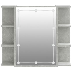    Mobile a Specchio con LED Grigio Cemento 70x16,5x60 cm