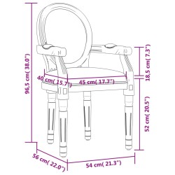    Sedia da Pranzo Beige 54x56x96,5 cm Lino