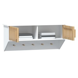    Armadietto Parete Ganci Bianco 80x24x35,5 cm Legno ingegnerizzato