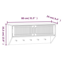    Armadietto Parete Ganci Bianco 80x24x35,5 cm Legno ingegnerizzato