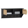    Armadietto Parete con Ganci Nero 80x24x35,5cm Legno ingegnerizzato