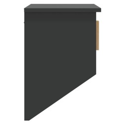    Armadietto Parete con Ganci Nero 80x24x35,5cm Legno ingegnerizzato