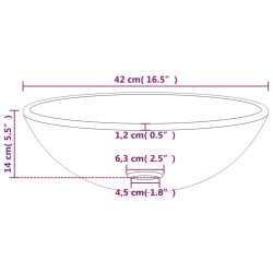 vidaXL Lavandino in Vetro Temperato 42x14 cm Blu