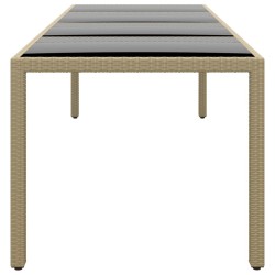    Tavolo da Giardino con Piano Vetro Beige in Polyrattan