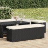    Panca Ottomana con Cuscino Nero 110x30x40 cm in Polyrattan