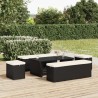    Panca Ottomana con Cuscino Nero 110x30x40 cm in Polyrattan