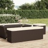    Panca Ottomana con Cuscino Marrone 110x30x40 cm in Polyrattan