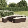    Panca Ottomana con Cuscino Marrone 110x30x40 cm in Polyrattan