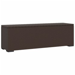    Panca Ottomana con Cuscino Marrone 110x30x40 cm in Polyrattan