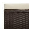    Panca Ottomana con Cuscino Marrone 110x30x40 cm in Polyrattan