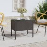    Tavolino Nero 53x37x48 cm Polyrattan e Vetro Temperato