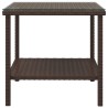    Tavolino Marrone 45x45x45 cm Polyrattan e Vetro Temperato