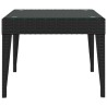    Tavolino Nero 50x50x38 cm Polyrattan e Vetro Temperato