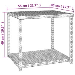    Tavolino Marrone 55x45x49 cm in Polyrattan