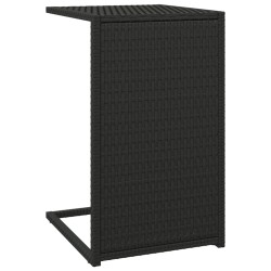    Tavolino a C Nero 40x35x60 cm in Polyrattan