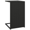    Tavolino a C Nero 40x35x60 cm in Polyrattan