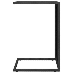    Tavolino a C Nero 40x35x60 cm in Polyrattan