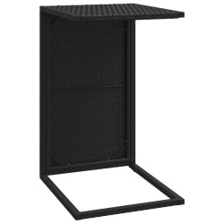    Tavolino a C Nero 40x35x60 cm in Polyrattan