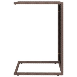    Tavolino a C Marrone 40x35x60 cm in Polyrattan