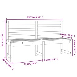    Panca da Giardino 157,5 cm in Legno Massello di Douglas