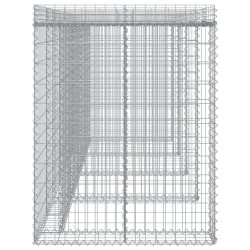    Parete Gabbioni Bidone Spazzatura 350x91x120 cm Ferro Zincato