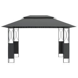 Gazebo con Tetto Antracite 400x300x270 cm Acciaio