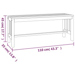 Panca da Giardino 110 cm Legno Massello di Eucalipto